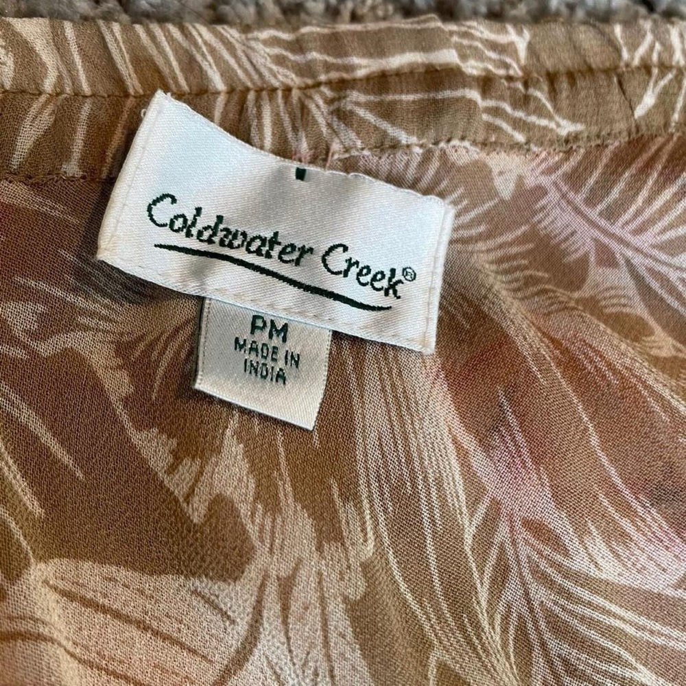Reversible Coldwater Creek 2000s pink floral or beige and white maxi skirt - Picture 4 of 4